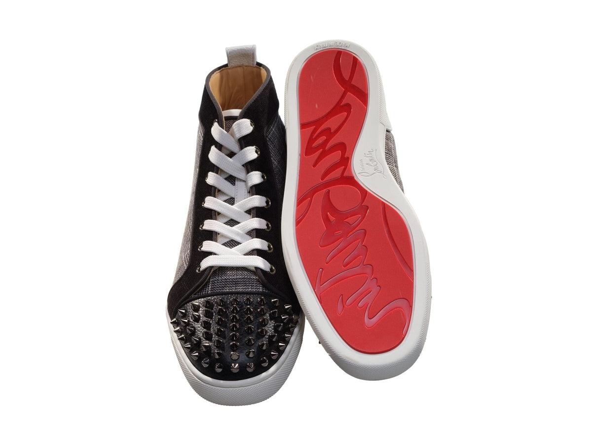 Zapatillas de deporte altas con tachuelas y diseño plano en contraste Lou Spikes Orlato de Christian Louboutin