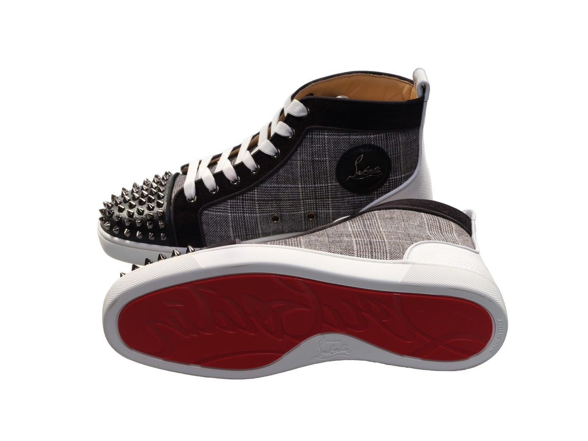 Zapatillas de deporte altas con tachuelas y diseño plano en contraste Lou Spikes Orlato de Christian Louboutin