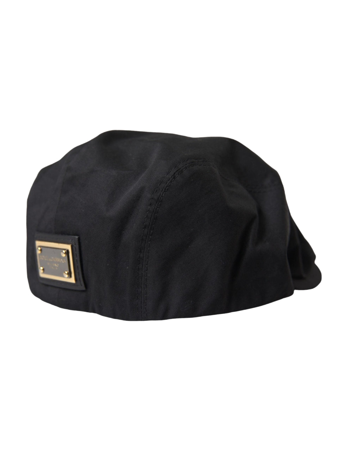 Gorra de vendedor de periódicos con logotipo en mezcla de algodón negra de Dolce &amp; Gabbana para hombre