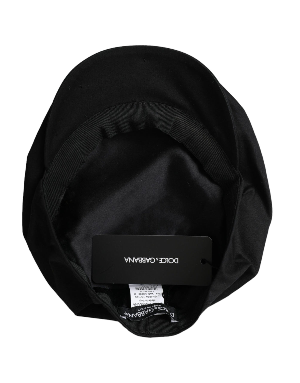 Casquette gavroche en coton mélangé noir Dolce &amp; Gabbana pour homme