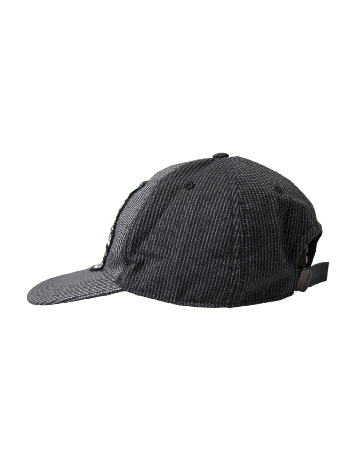 Casquette de baseball en coton noir à ornements Dolce &amp; Gabbana pour hommes