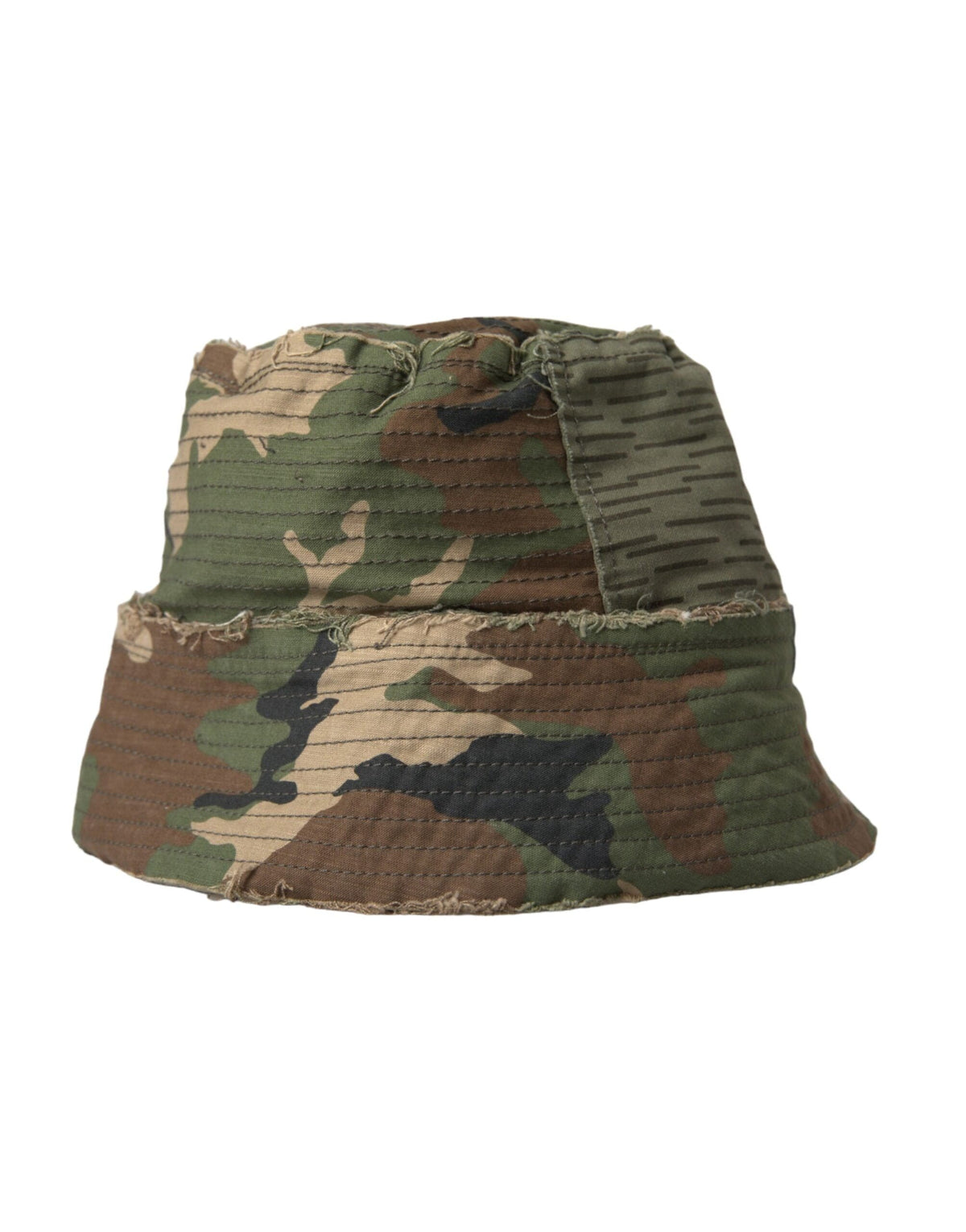 Dolce &amp; Gabbana - Gorro de pescador de algodón con estampado de camuflaje verde para hombre