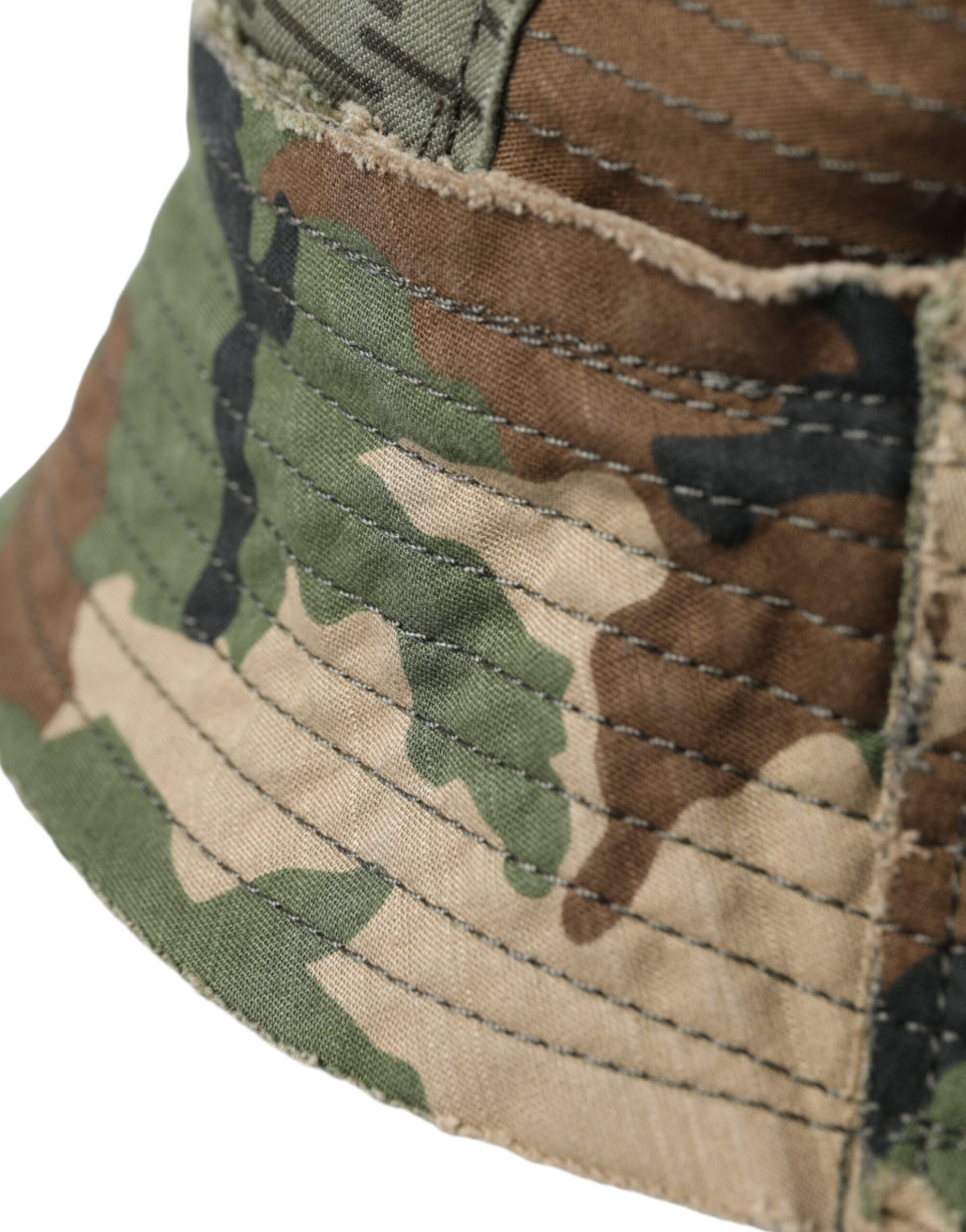 Chapeau Bob Camouflage Vert En Coton Dolce &amp; Gabbana Pour Hommes