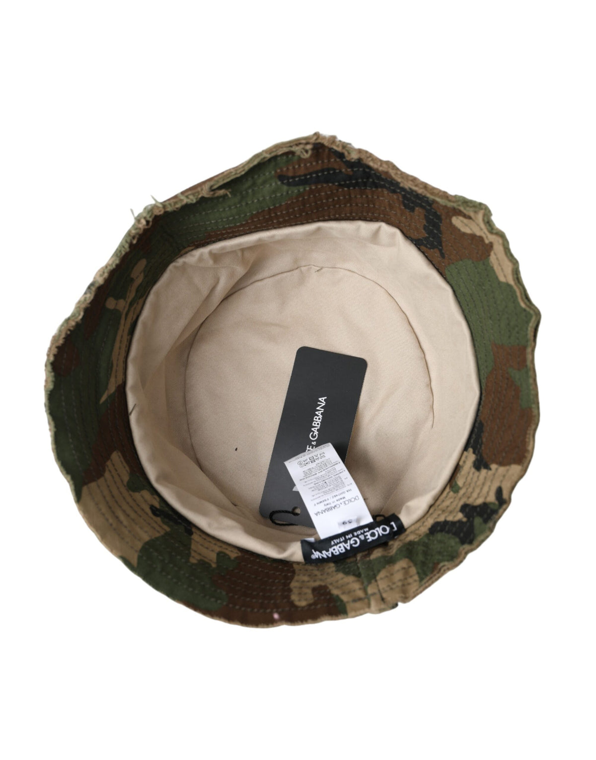 Chapeau Bob Camouflage Vert En Coton Dolce &amp; Gabbana Pour Hommes