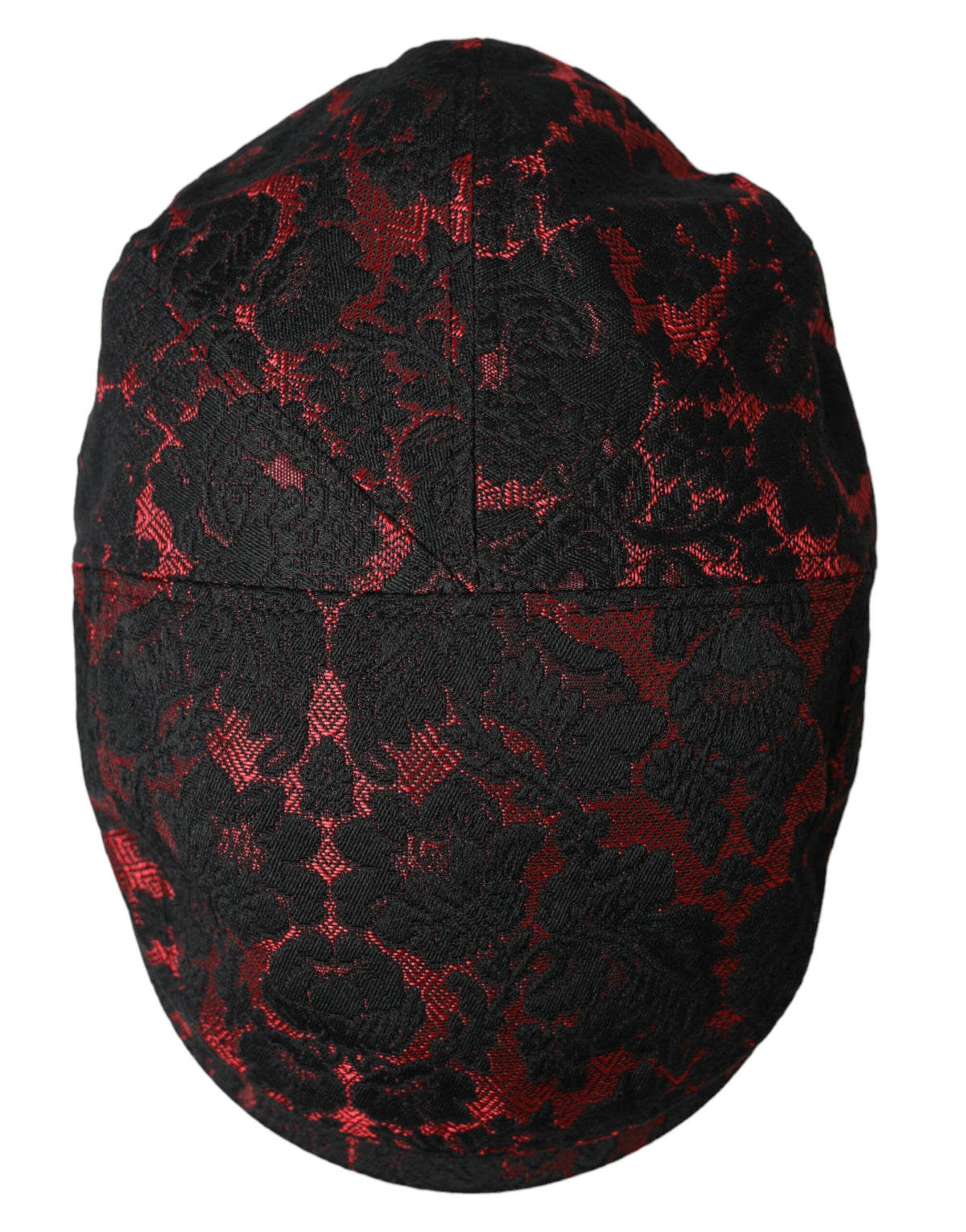 Gorra de vendedor de periódicos Dolce &amp; Gabbana con estampado floral en jacquard negro y rojo para hombre