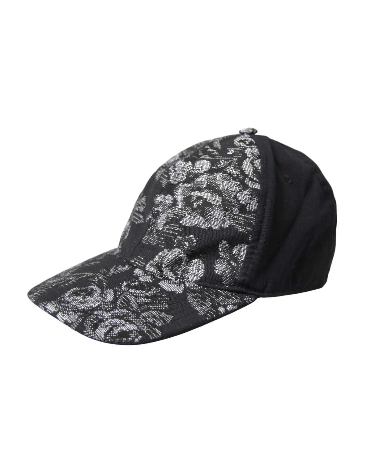 Gorra de béisbol con estampado floral en plata y negro de Dolce &amp; Gabbana para hombre