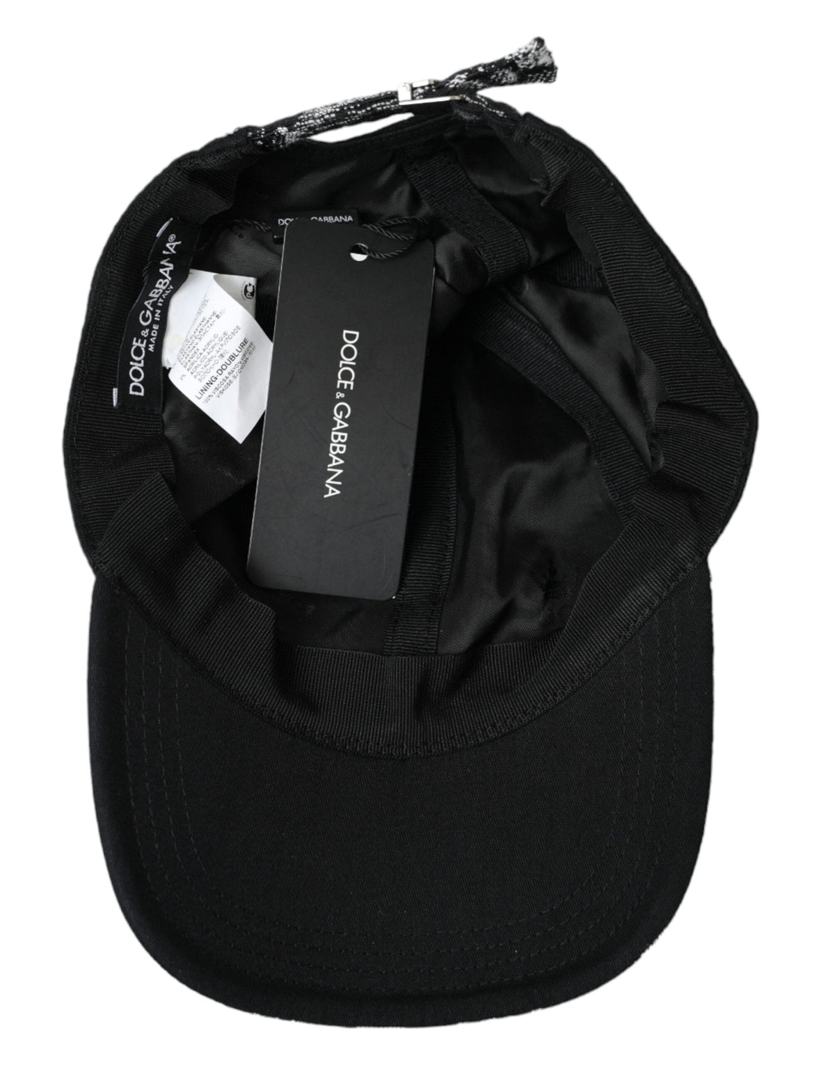 Gorra de béisbol con estampado floral en plata y negro de Dolce &amp; Gabbana para hombre