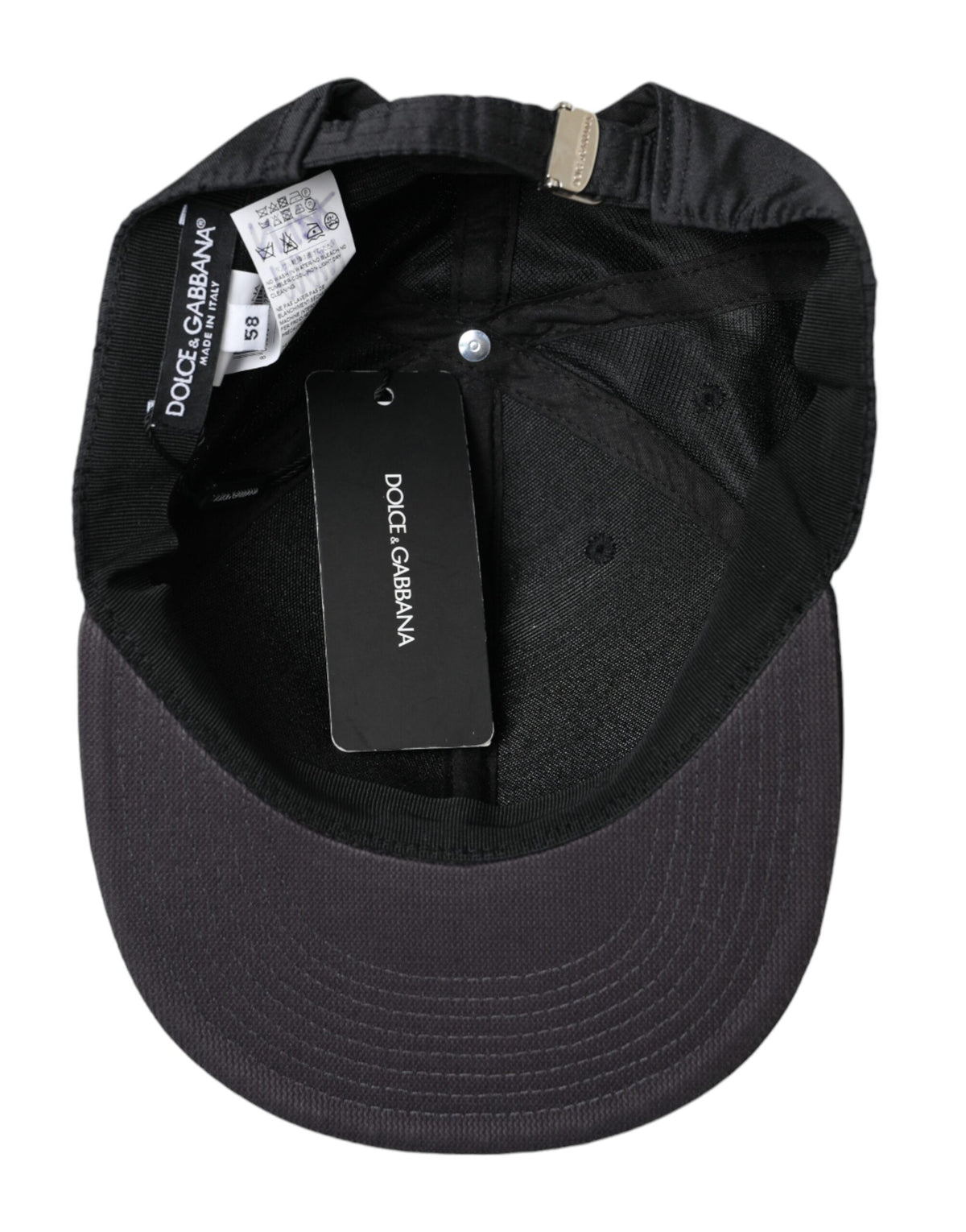 Casquette de baseball en coton et soie noire Dolce &amp; Gabbana pour hommes