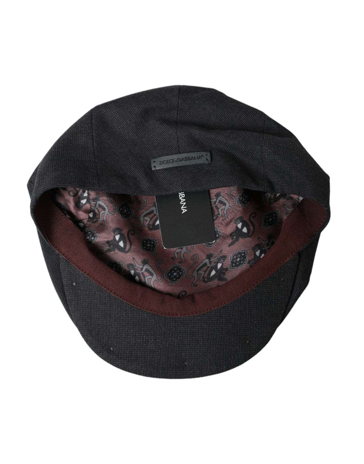 Chapeau Gavroche en Tissu de Coton Gris Dolce &amp; Gabbana pour Homme