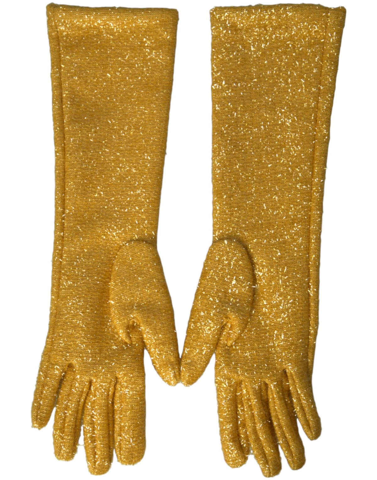 Gants mi-longs Dolce &amp; Gabbana en lurex doré Fantasia