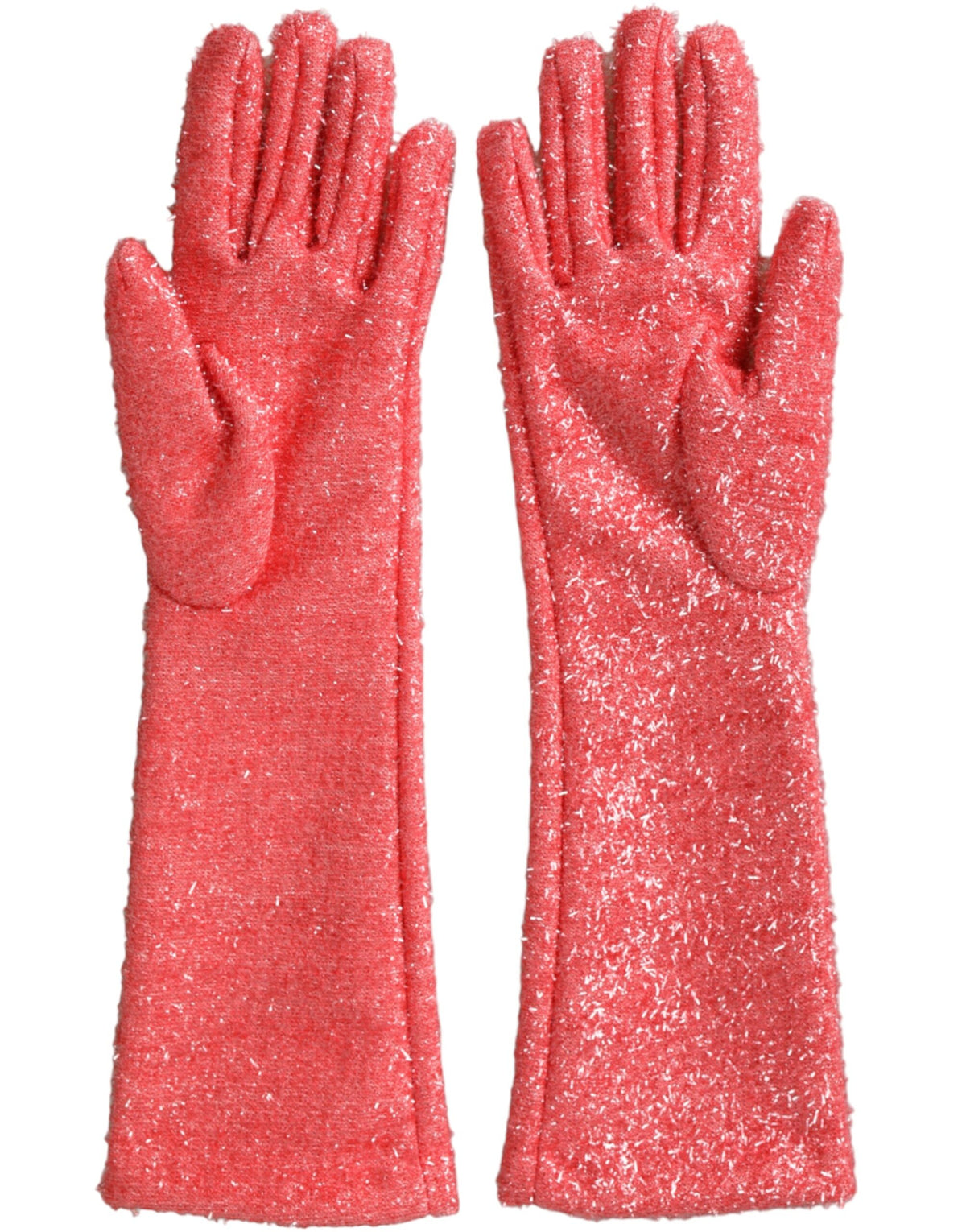 Gants mi-longs Dolce &amp; Gabbana en lurex rose Fantasia