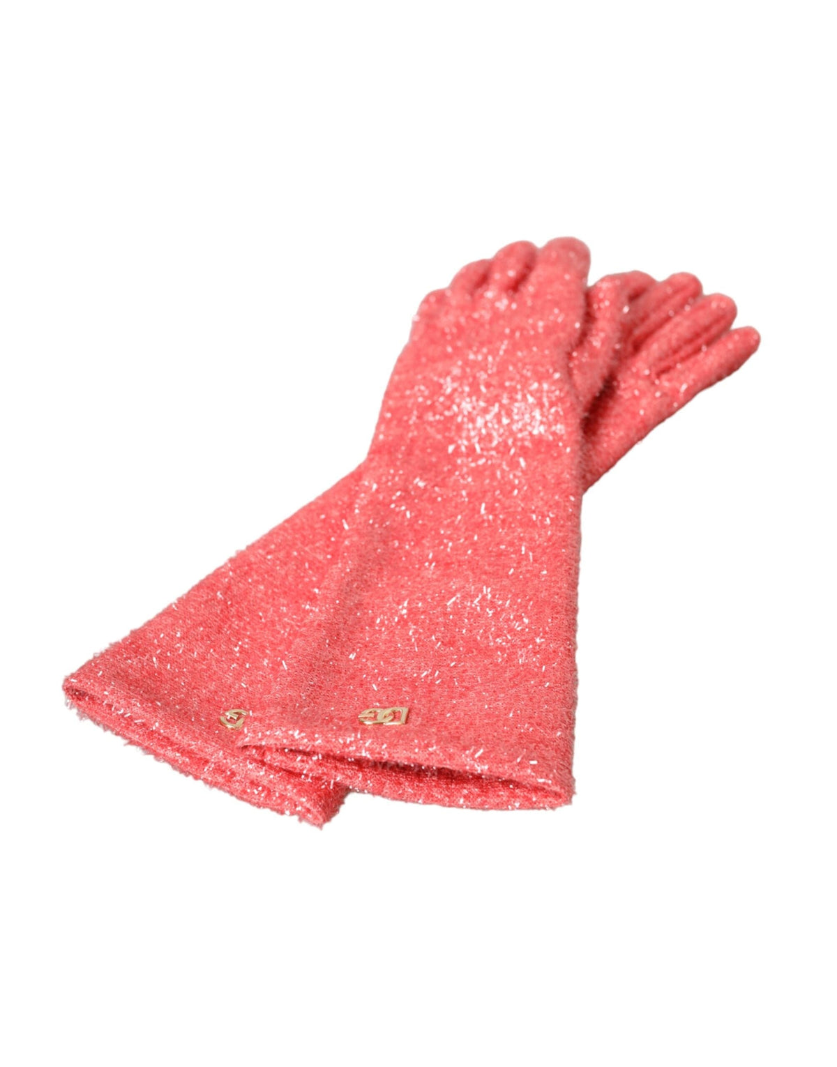 Gants mi-longs Dolce &amp; Gabbana en lurex rose Fantasia