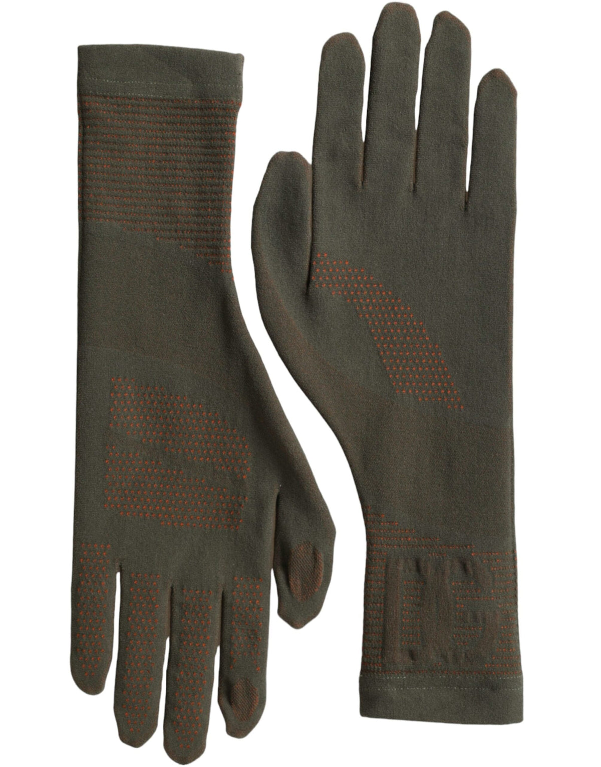 Gants en coton stretch marron Dolce &amp; Gabbana longueur poignet