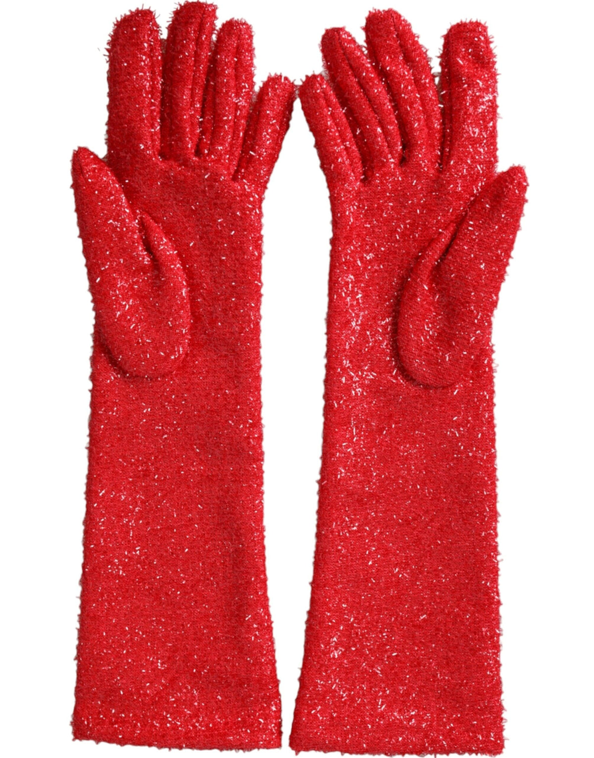 Gants mi-longs Dolce &amp; Gabbana en lurex rouge Fantasia