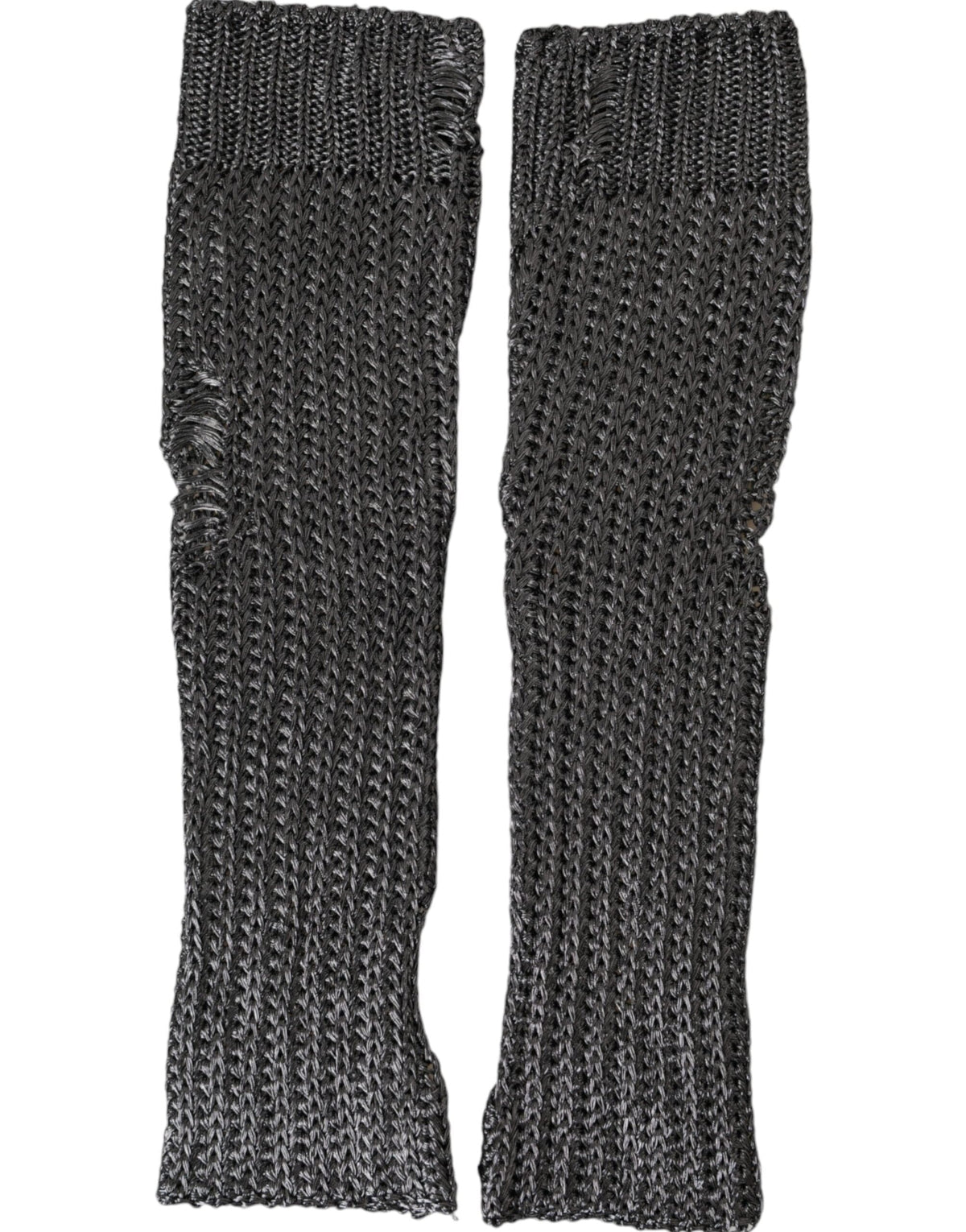 Gants sans doigts en tricot de viscose gris Dolce &amp; Gabbana