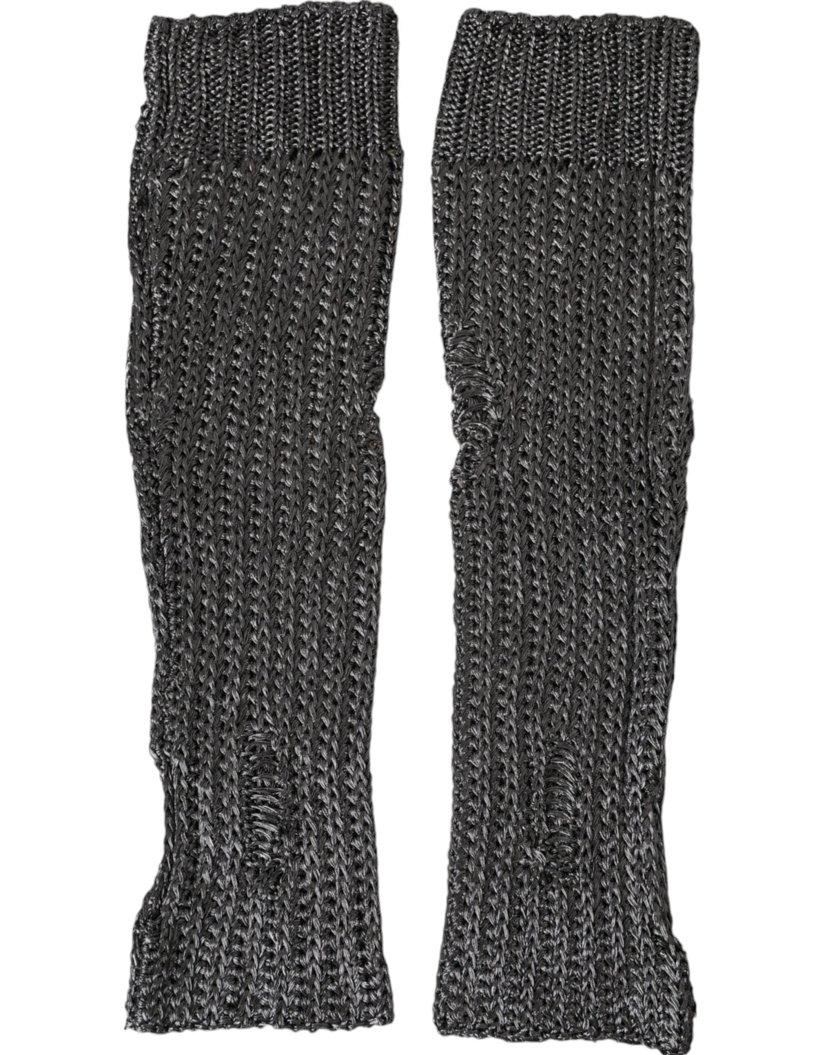 Gants sans doigts en tricot de viscose gris Dolce &amp; Gabbana