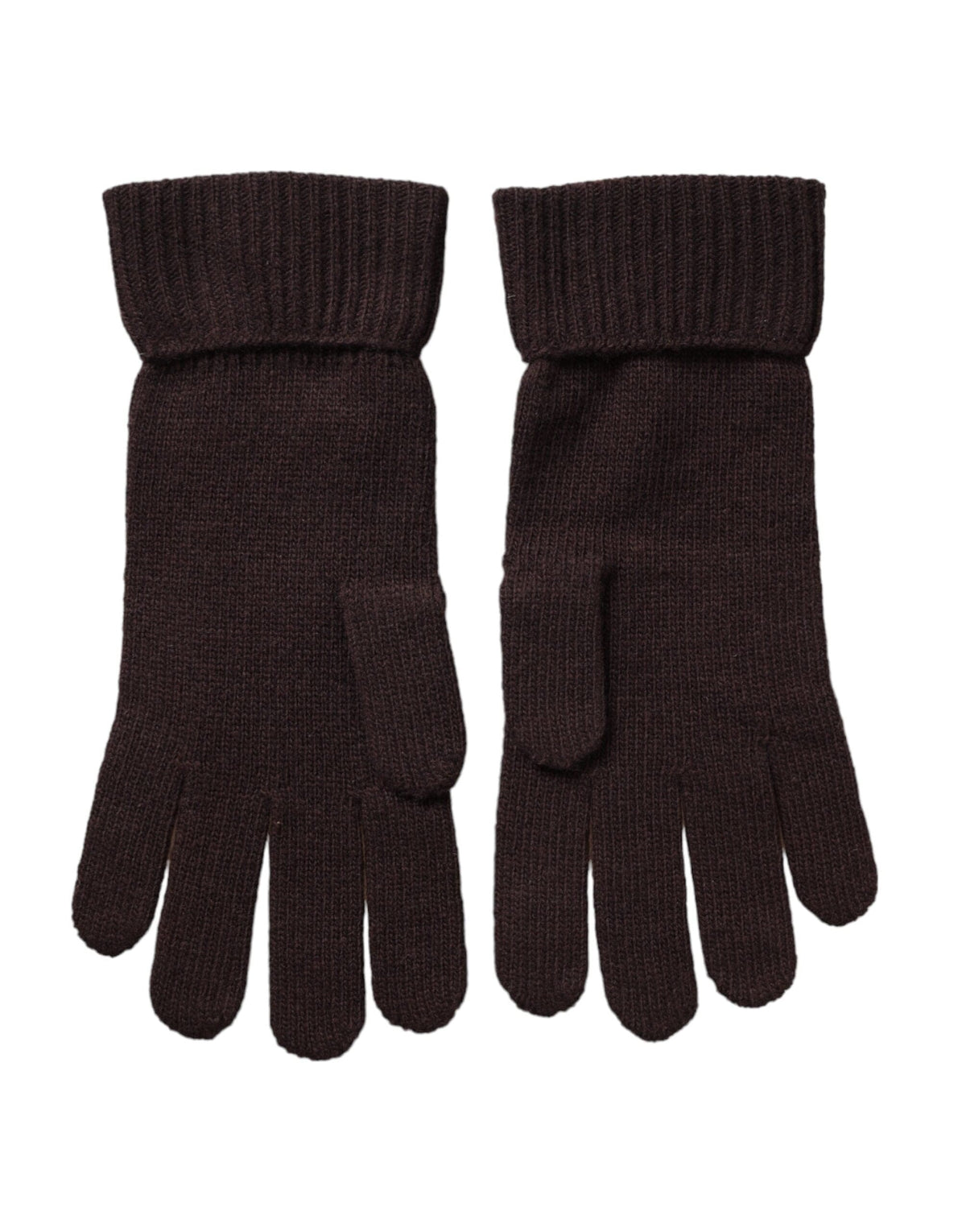 Gants mi-longs en laine tricotée marron Dolce &amp; Gabbana