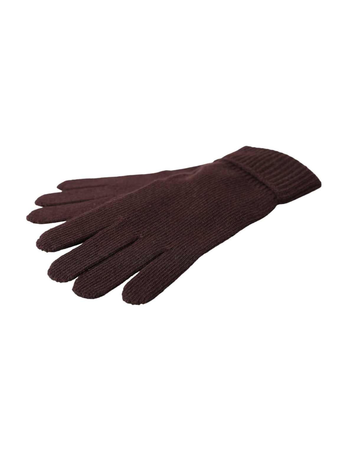 Gants mi-longs en laine tricotée marron Dolce &amp; Gabbana