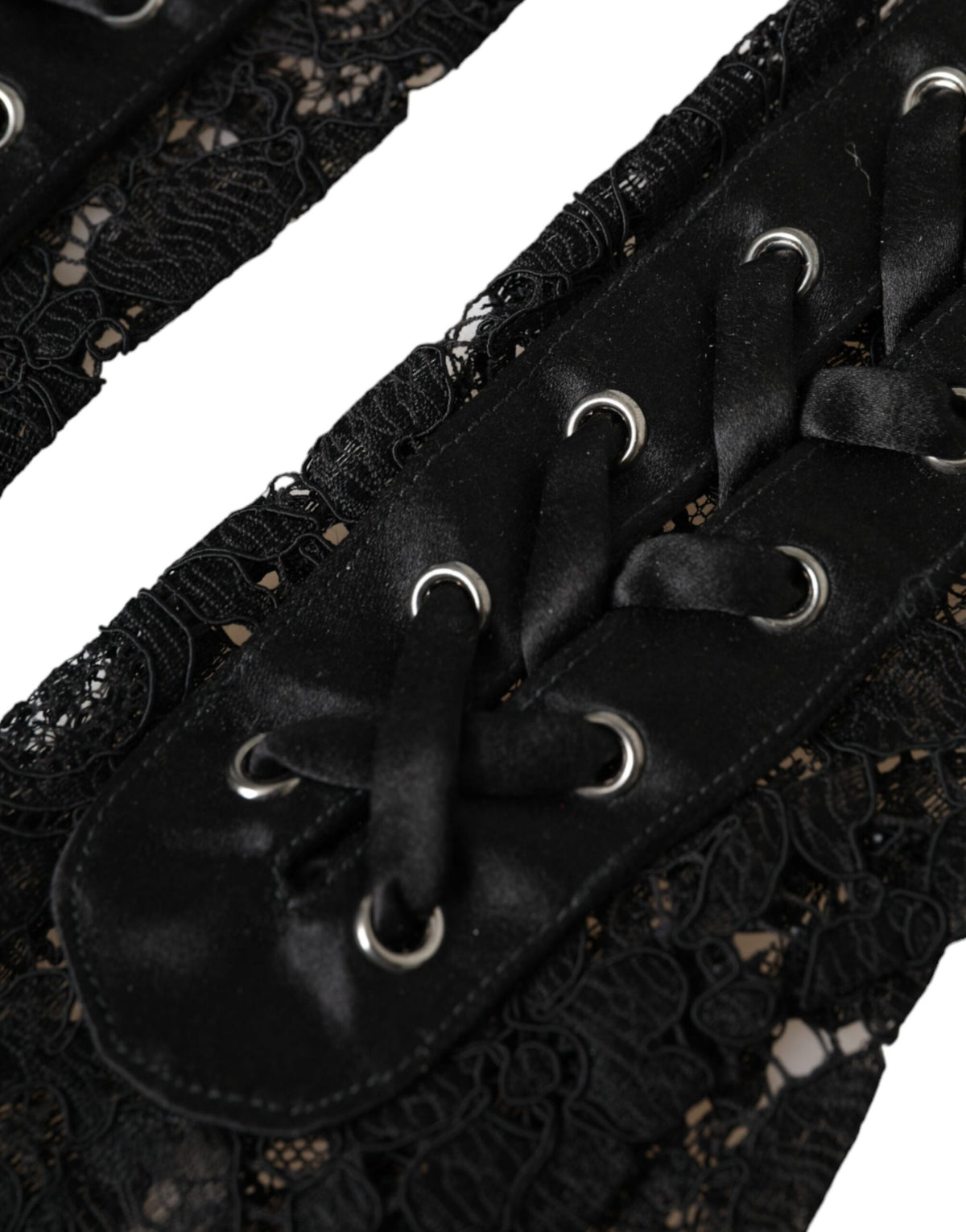 Gants Dolce &amp; Gabbana en dentelle noire Taormina jusqu'aux coudes