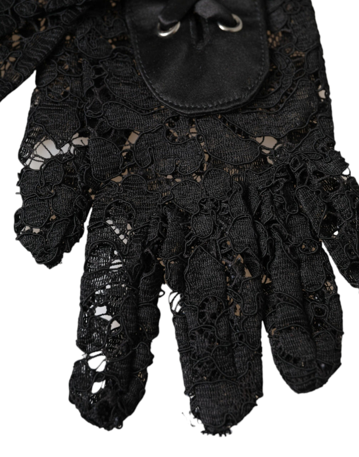 Gants Dolce &amp; Gabbana en dentelle noire Taormina jusqu'aux coudes