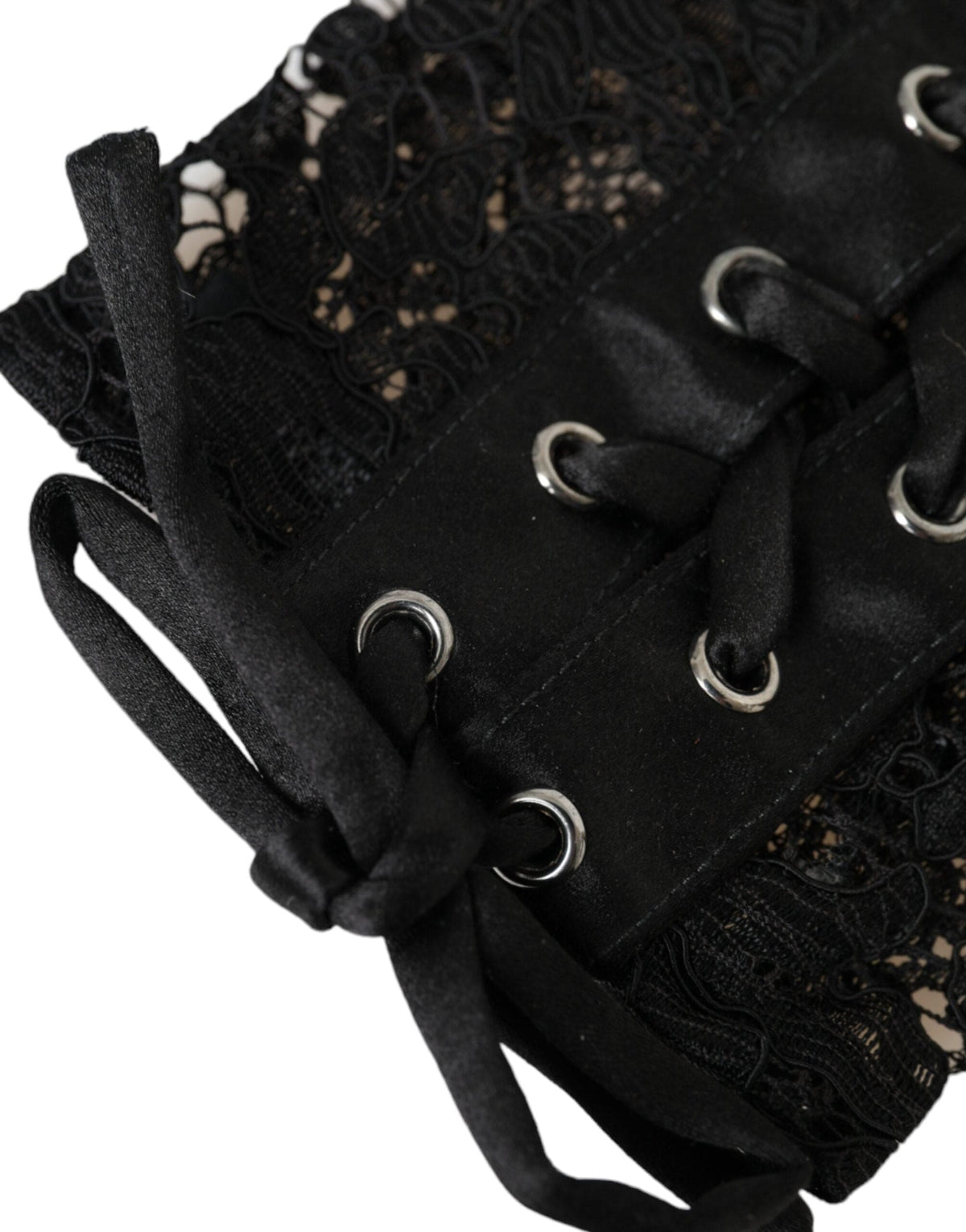 Gants Dolce &amp; Gabbana en dentelle noire Taormina jusqu'aux coudes