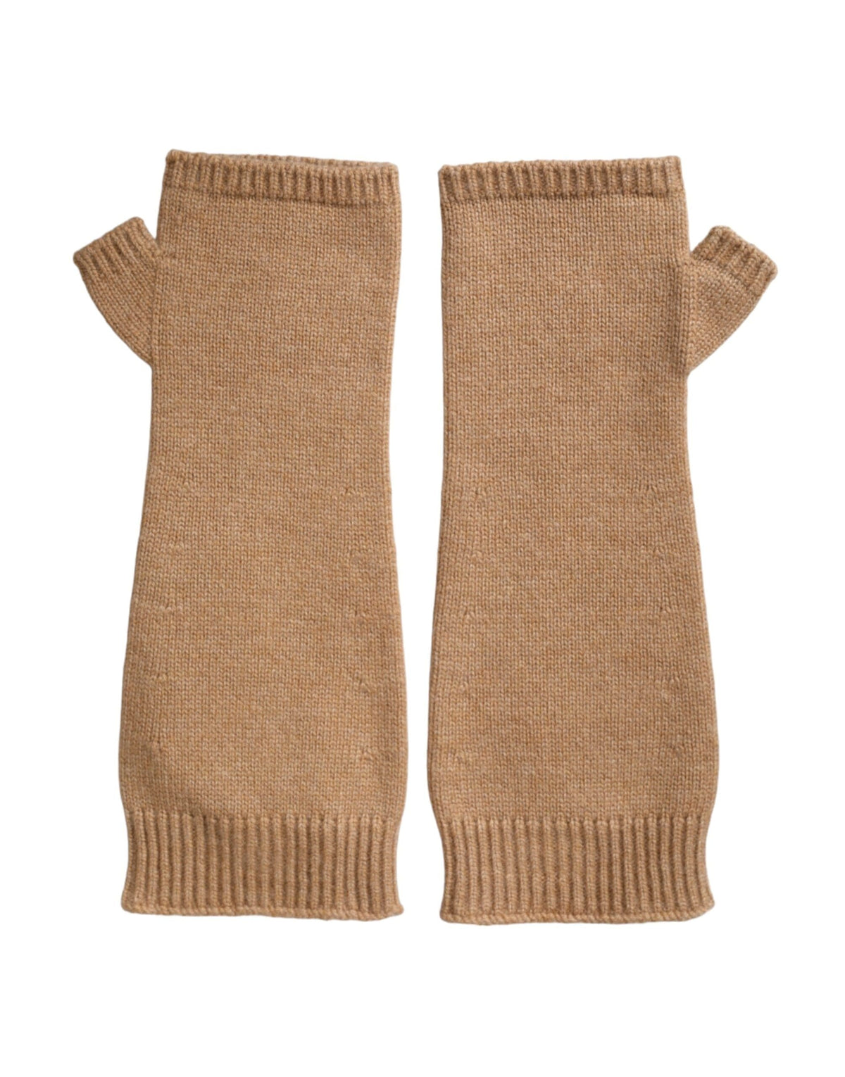 Gants sans doigts tricotés en cachemire marron Dolce &amp; Gabbana