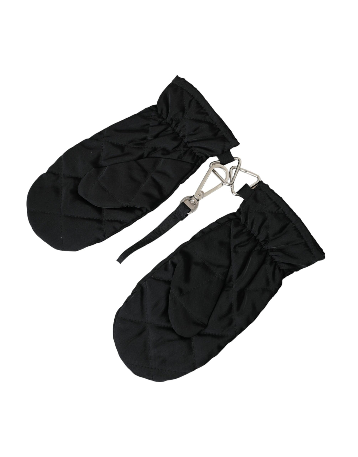 Gants mitaines en nylon matelassé noir Dolce &amp; Gabbana