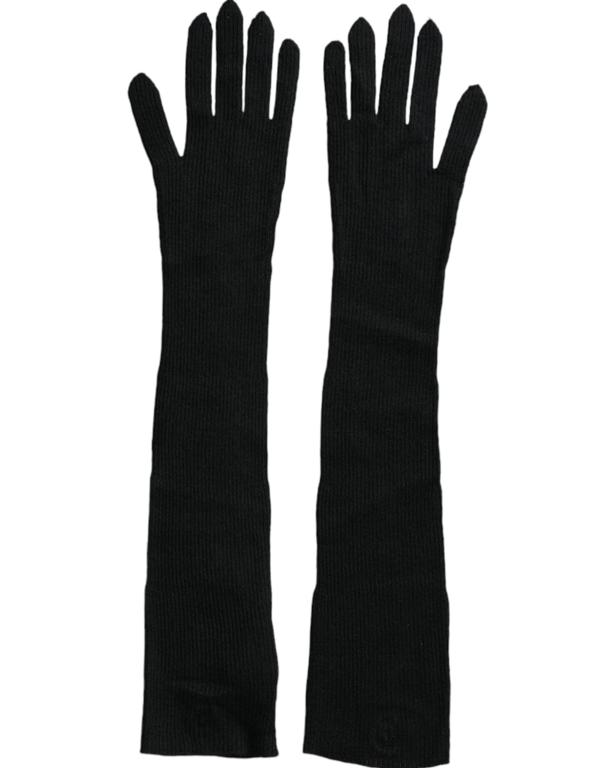 Guantes de punto de cachemira negra hasta el codo de Dolce &amp; Gabbana