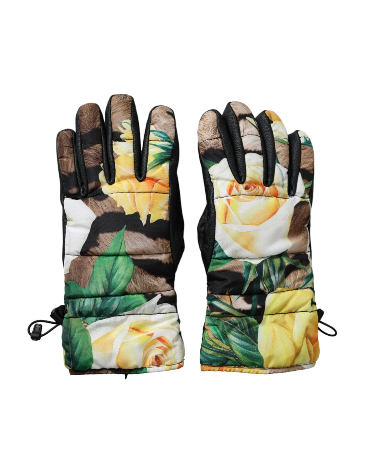 Guantes largos hasta la muñeca con diseño floral multicolor de Dolce &amp; Gabbana