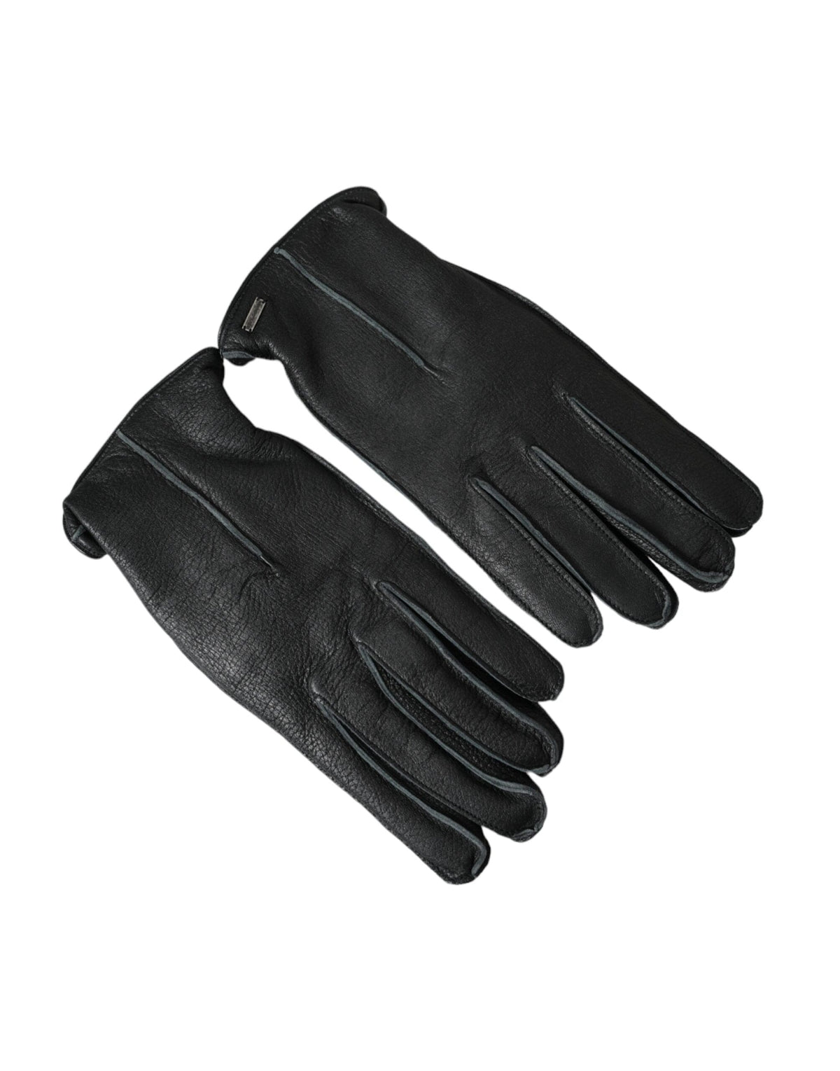 Gants en cuir de cerf noir Dolce &amp; Gabbana à longueur de poignet