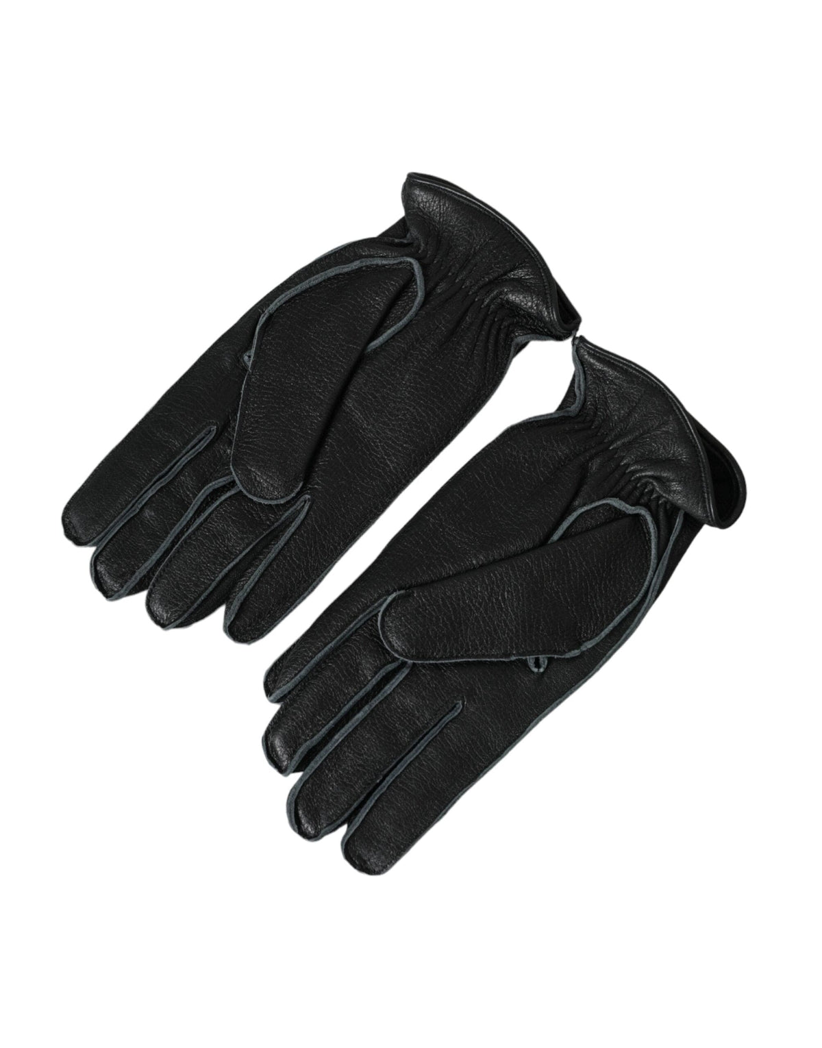 Gants en cuir de cerf noir Dolce &amp; Gabbana à longueur de poignet