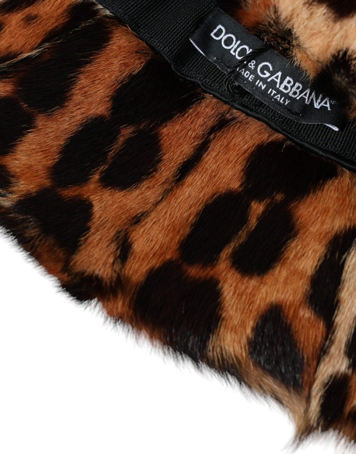 Dolce & Gabbana Brown Leopard Fur Women Bucket Hat