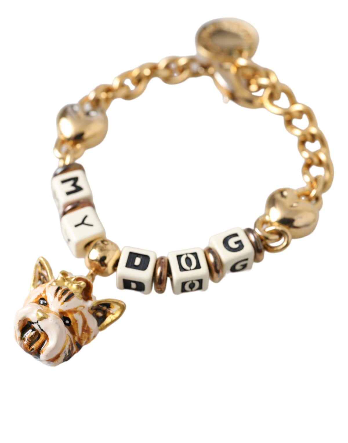 Bracelet Dolce &amp; Gabbana en laiton doré avec chaîne en forme de cœur MY DOG