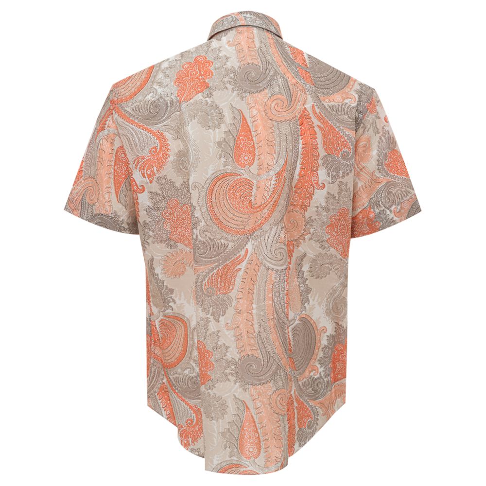 Chemise en coton orange Brioni