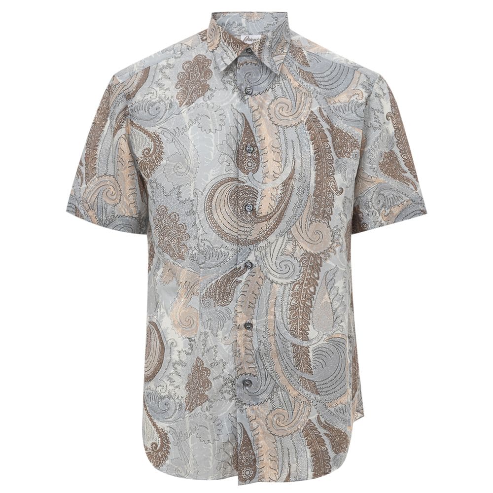 Chemise en coton gris Brioni