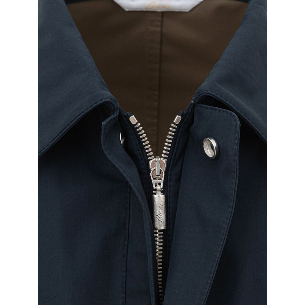 Chaqueta de algodón azul Brioni