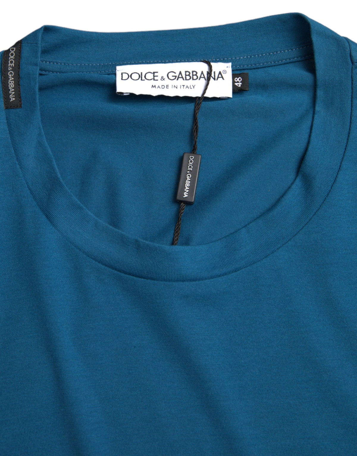 T-shirt à manches courtes et col rond avec logo bleu Dolce &amp; Gabbana