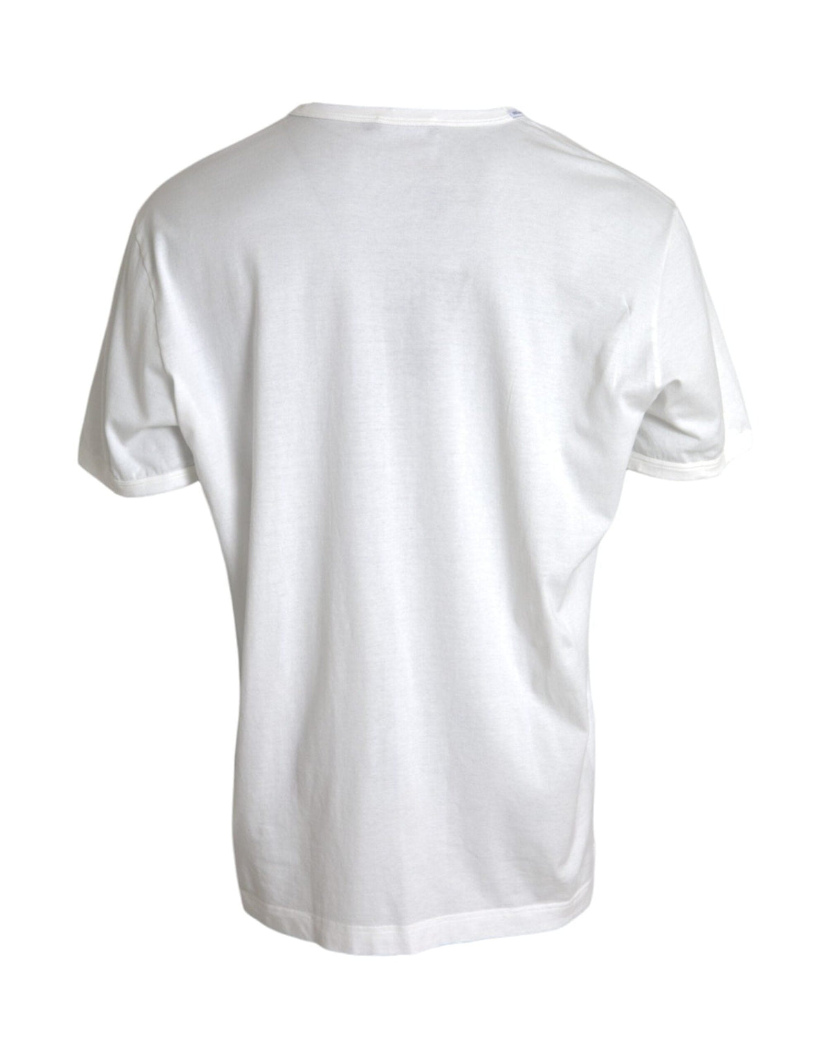 T-shirt ras du cou en coton blanc avec logo en relief Dolce &amp; Gabbana