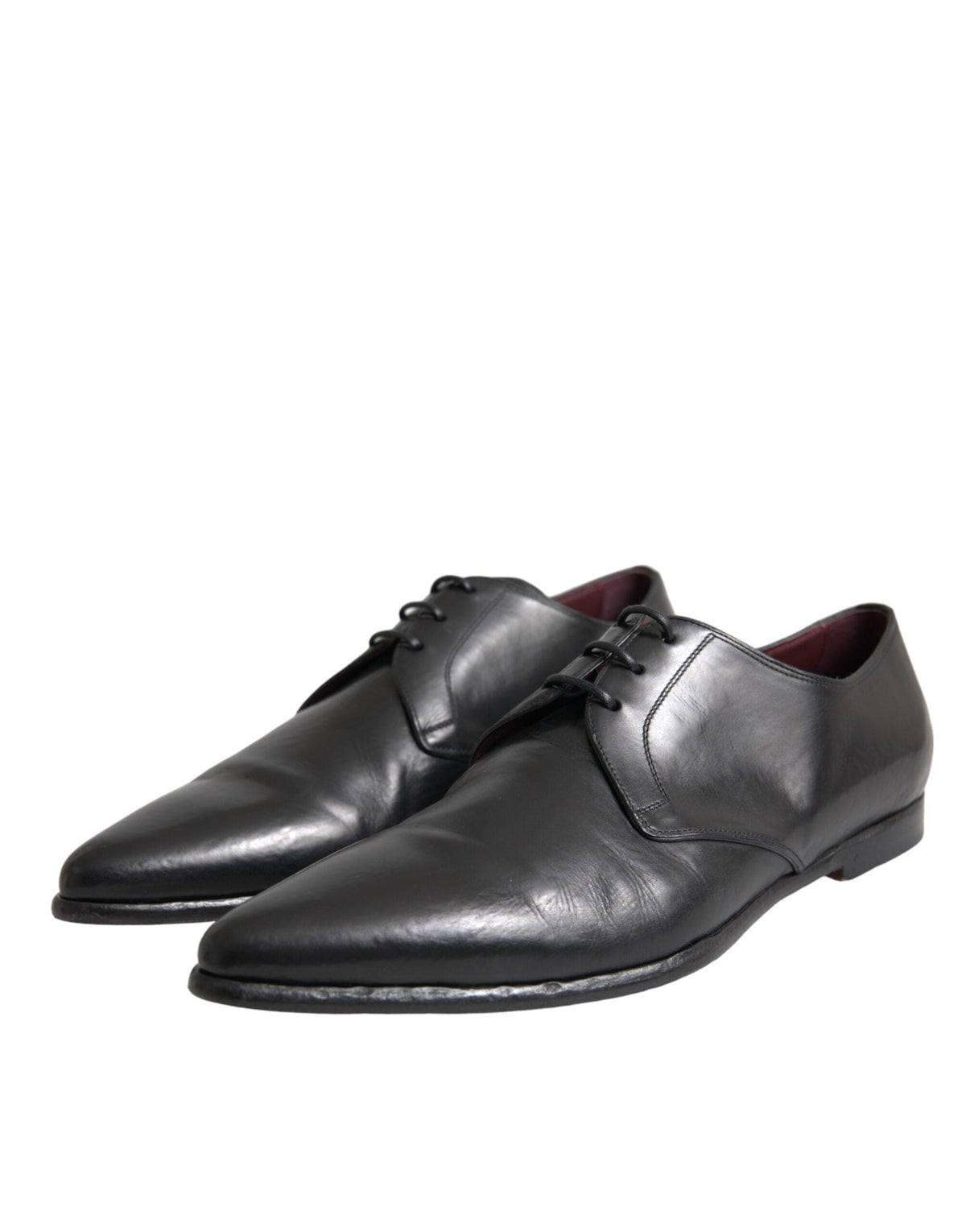 Dolce & Gabbana Black Leather Derby Formal Dress Men Shoes