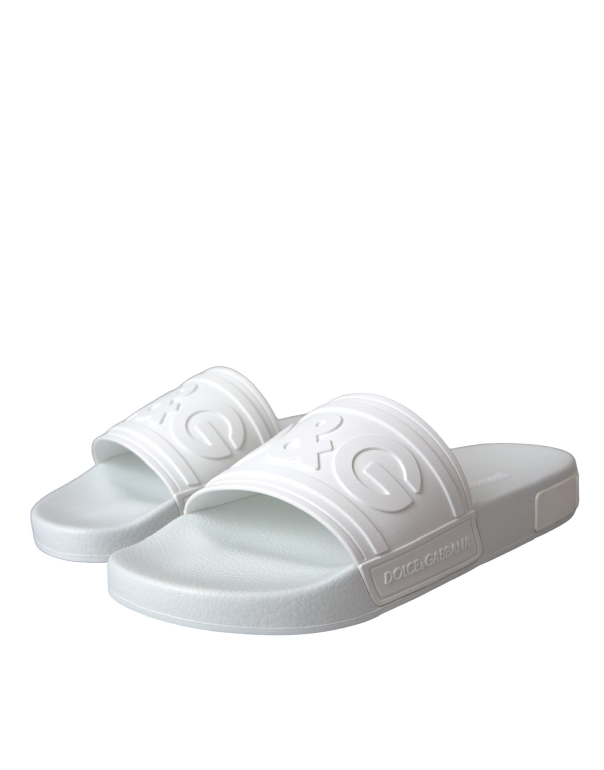 Sandales à enfiler en caoutchouc blanc Dolce &amp; Gabbana Chaussures de plage