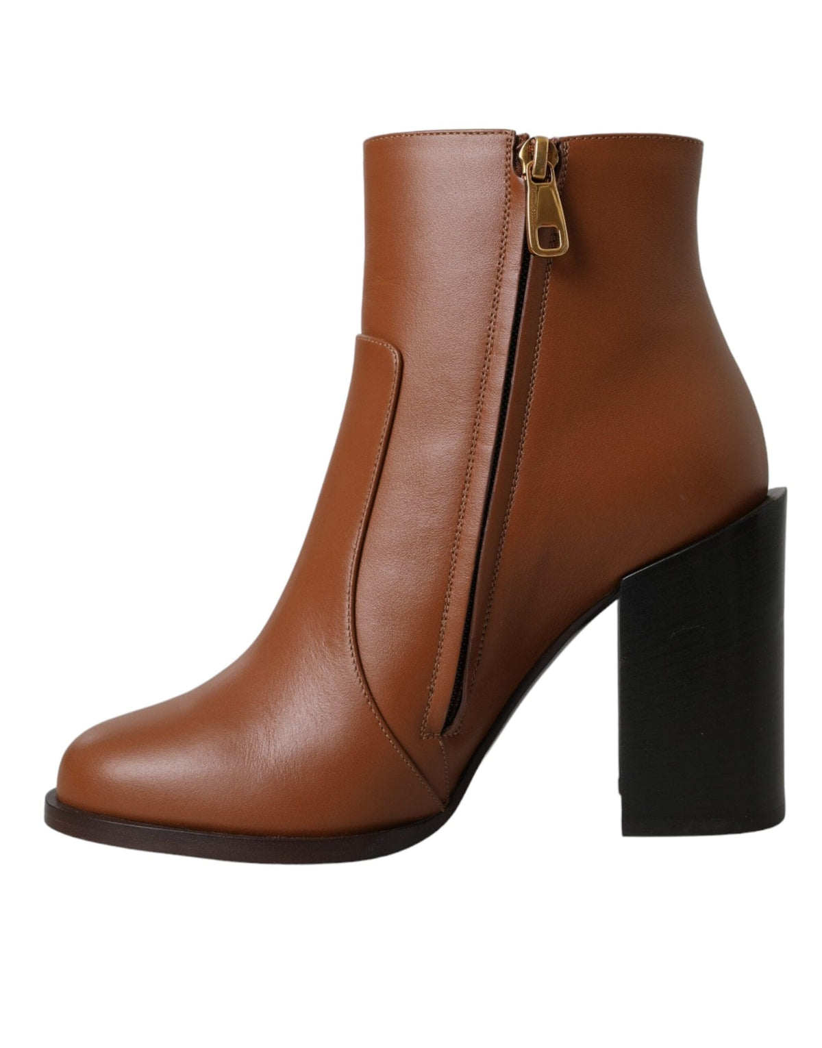 Dolce & Gabbana Brown Leather AMORE Heels Ankle Boots Shoes