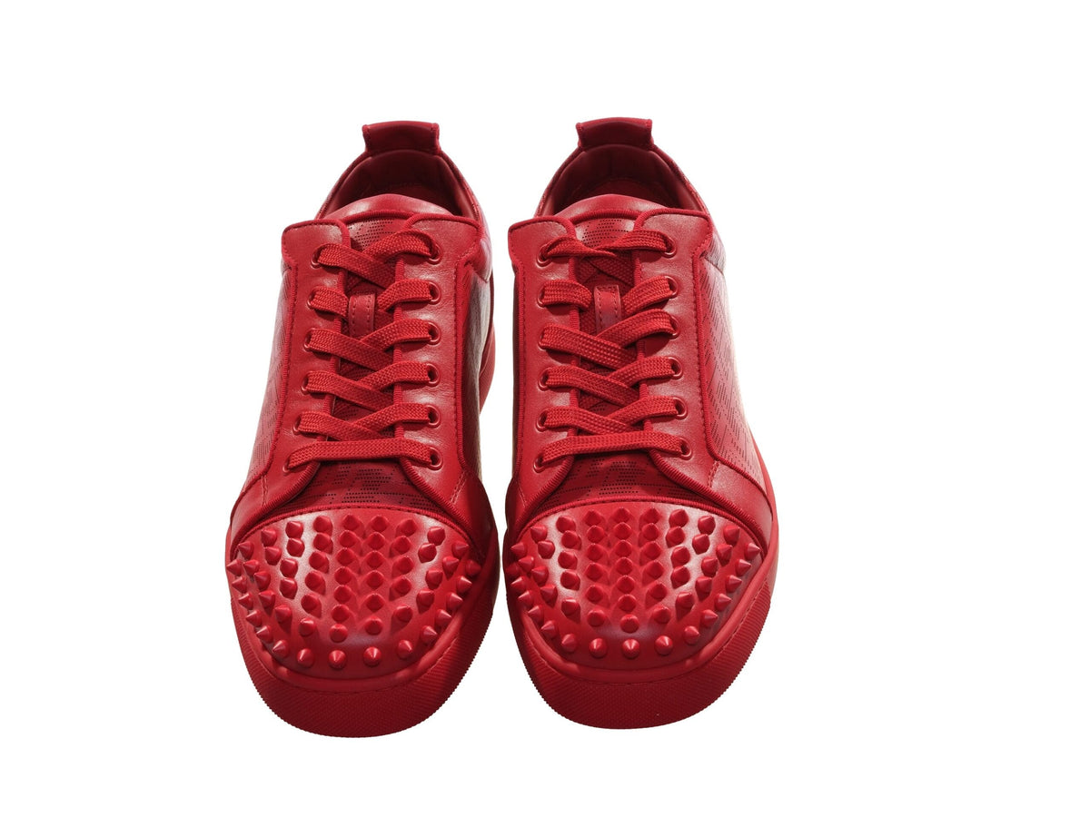 Zapatillas de deporte de piel roja Orlato con pinchos Louis Junior de Christian Louboutin