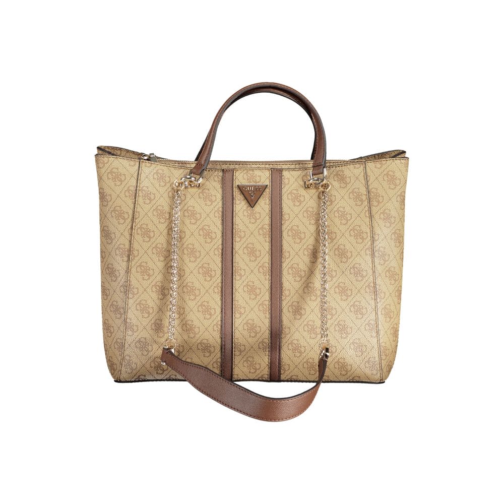 Bolso de mano beige de polietileno Guess Jeans