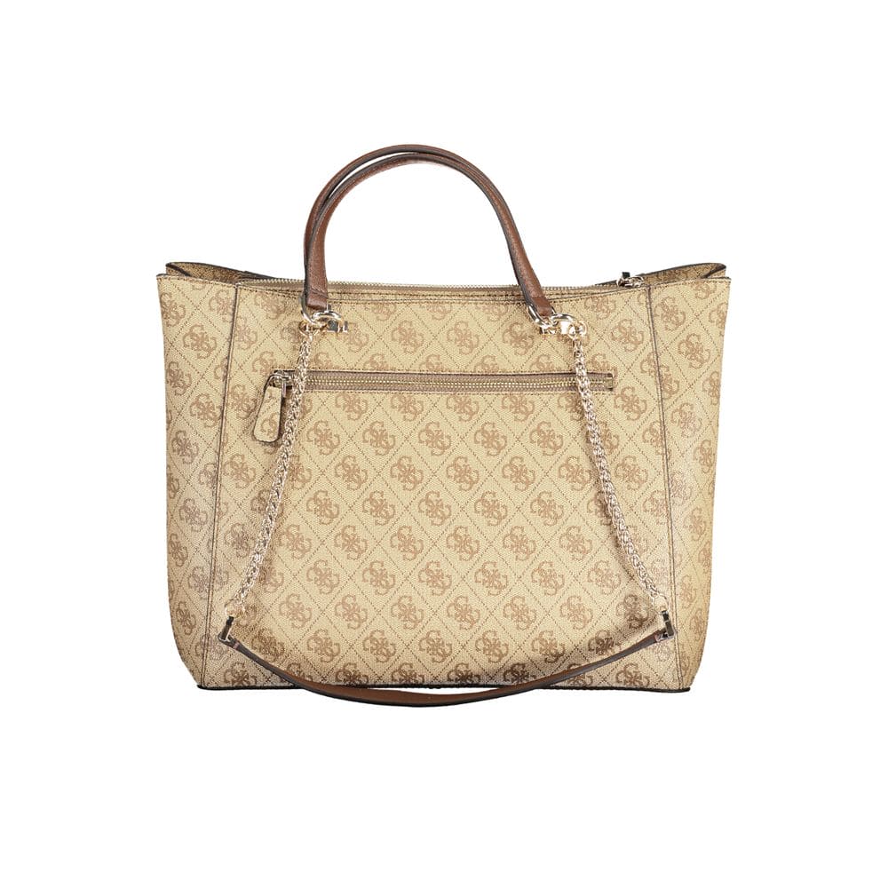 Bolso de mano beige de polietileno Guess Jeans