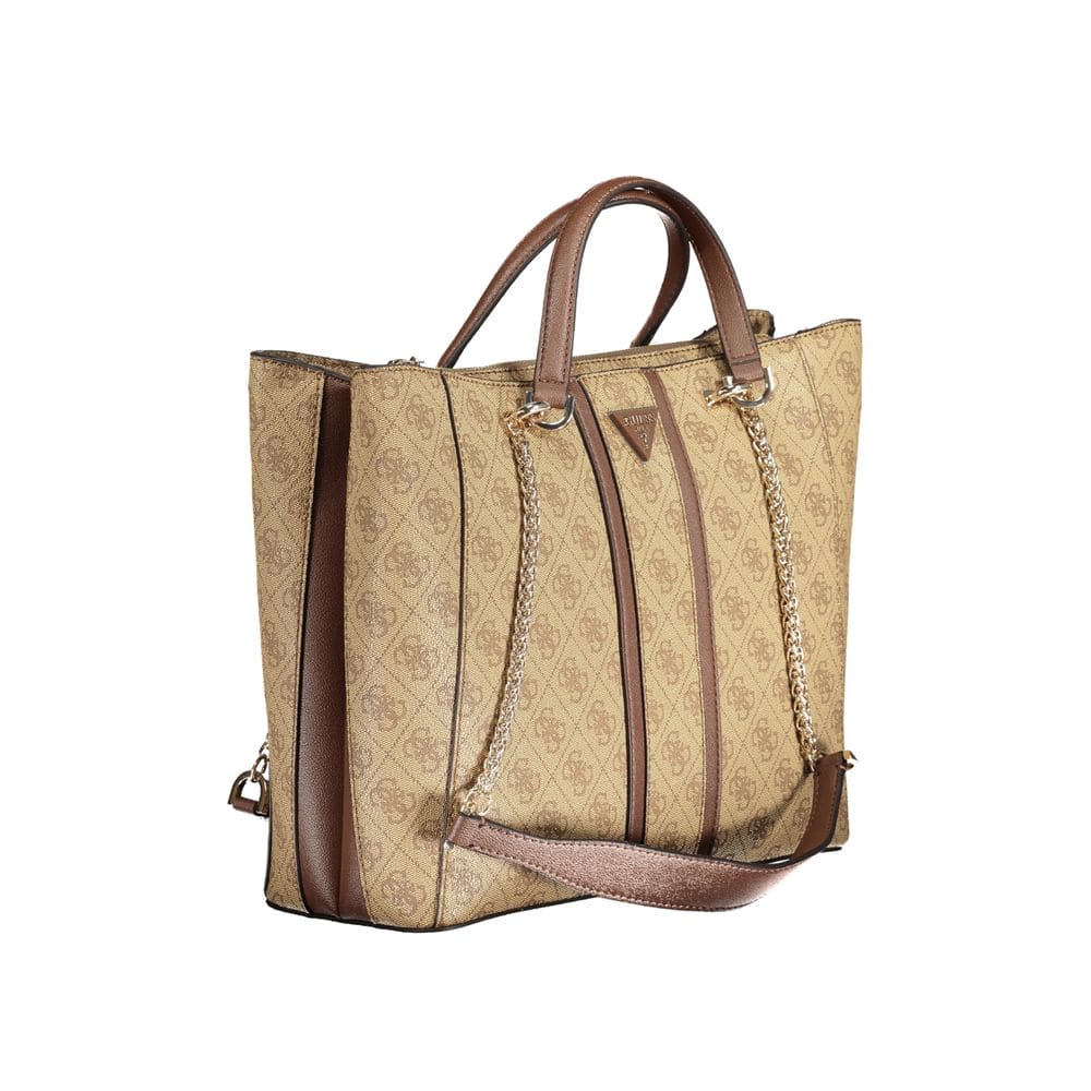 Bolso de mano beige de polietileno Guess Jeans