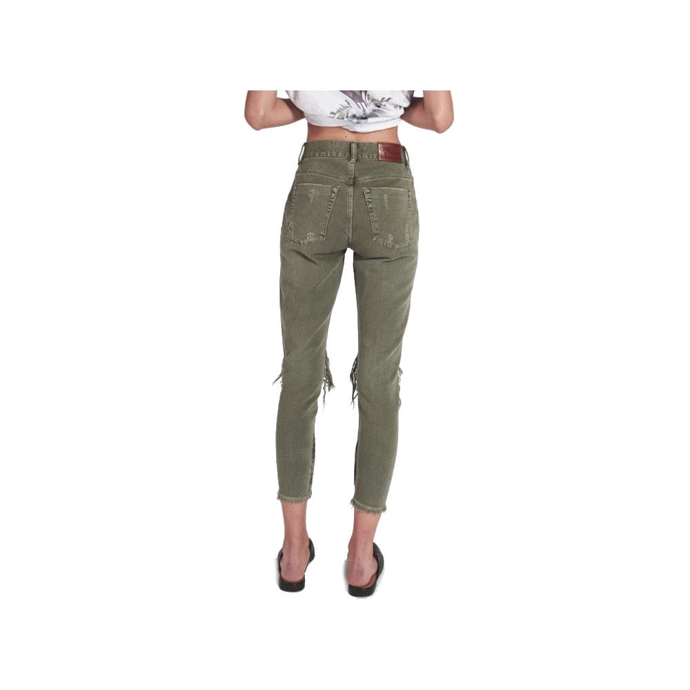 Pantalones vaqueros y pantalón de algodón verde One Teaspoon