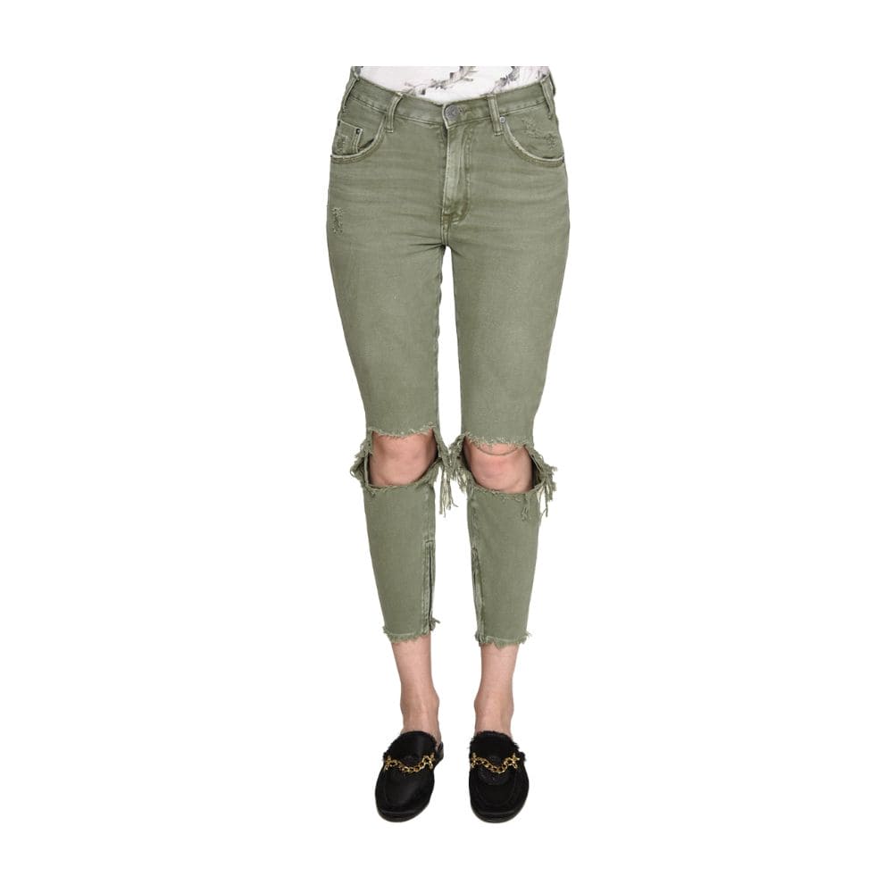 Pantalones vaqueros y pantalón de algodón verde One Teaspoon