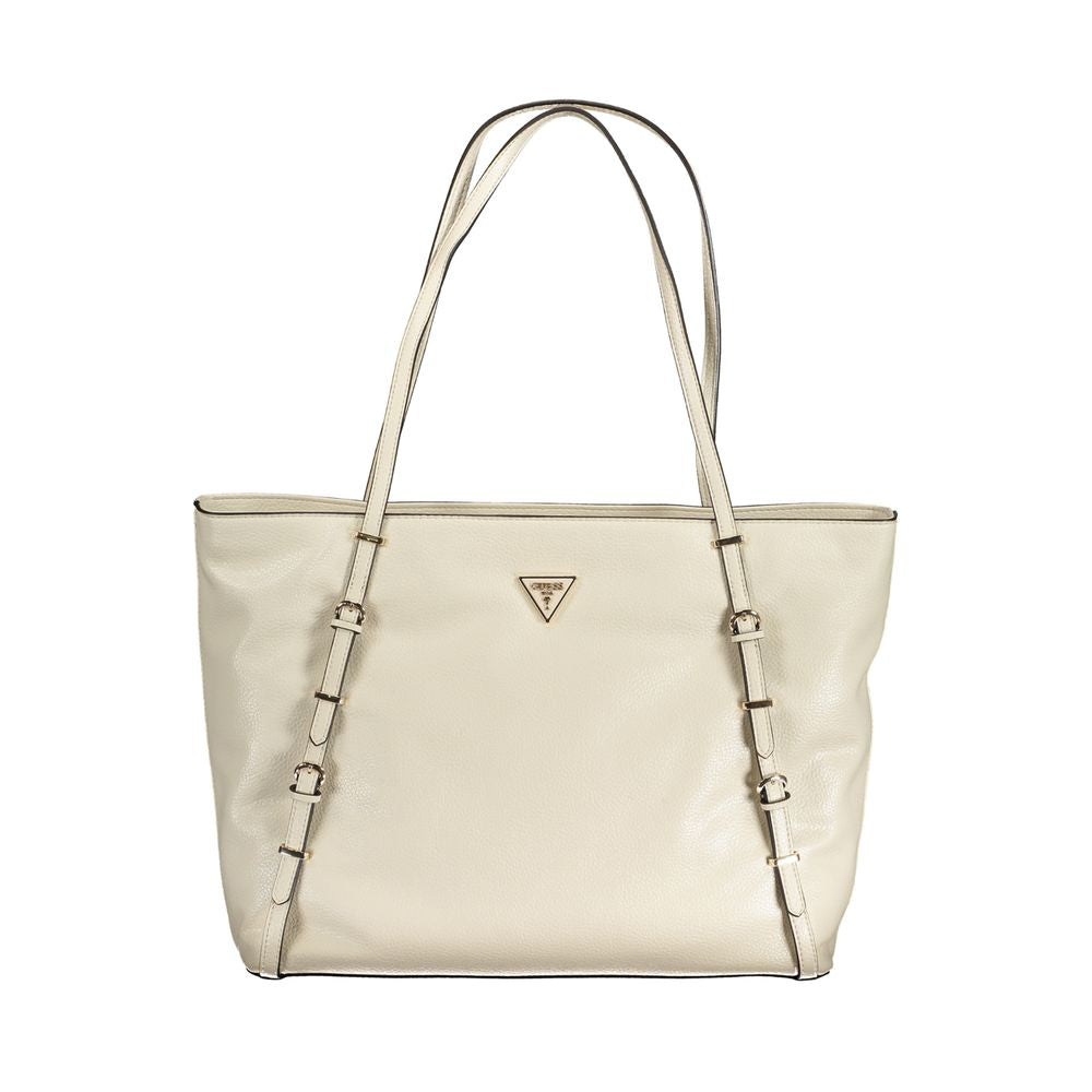 Bolso de mano beige de polietileno Guess Jeans