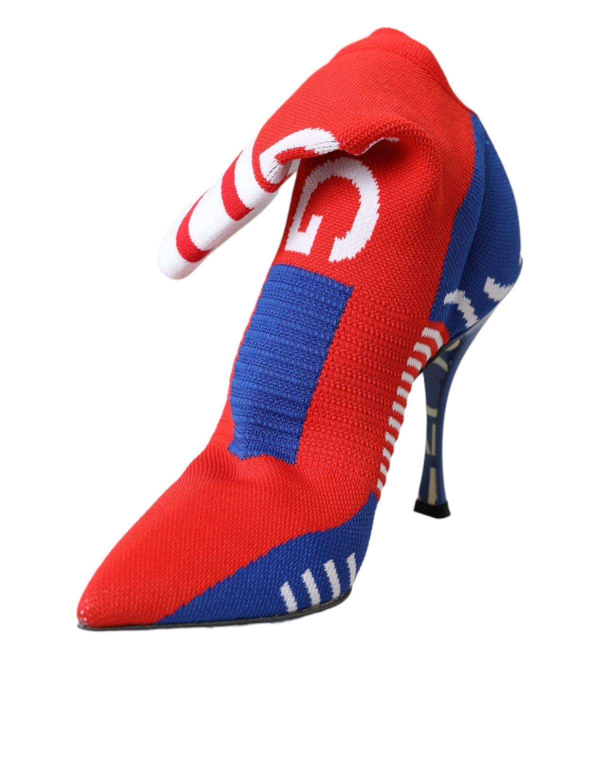 Dolce & Gabbana Red Blue Stretch Sock Style Ankle Boots Logo Shoes