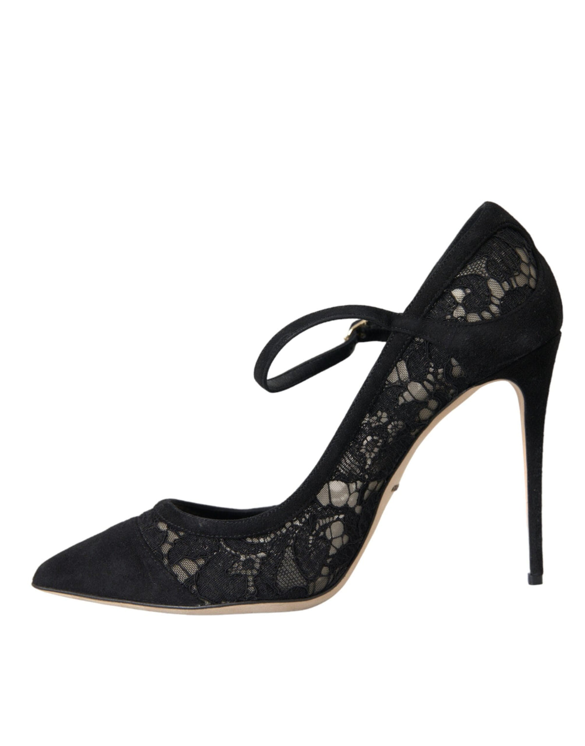 Dolce & Gabbana Black Taormina Lace Mary Janes Pumps Shoes